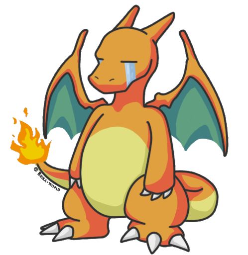 Plantilla de meme Charizard Scared Crying
