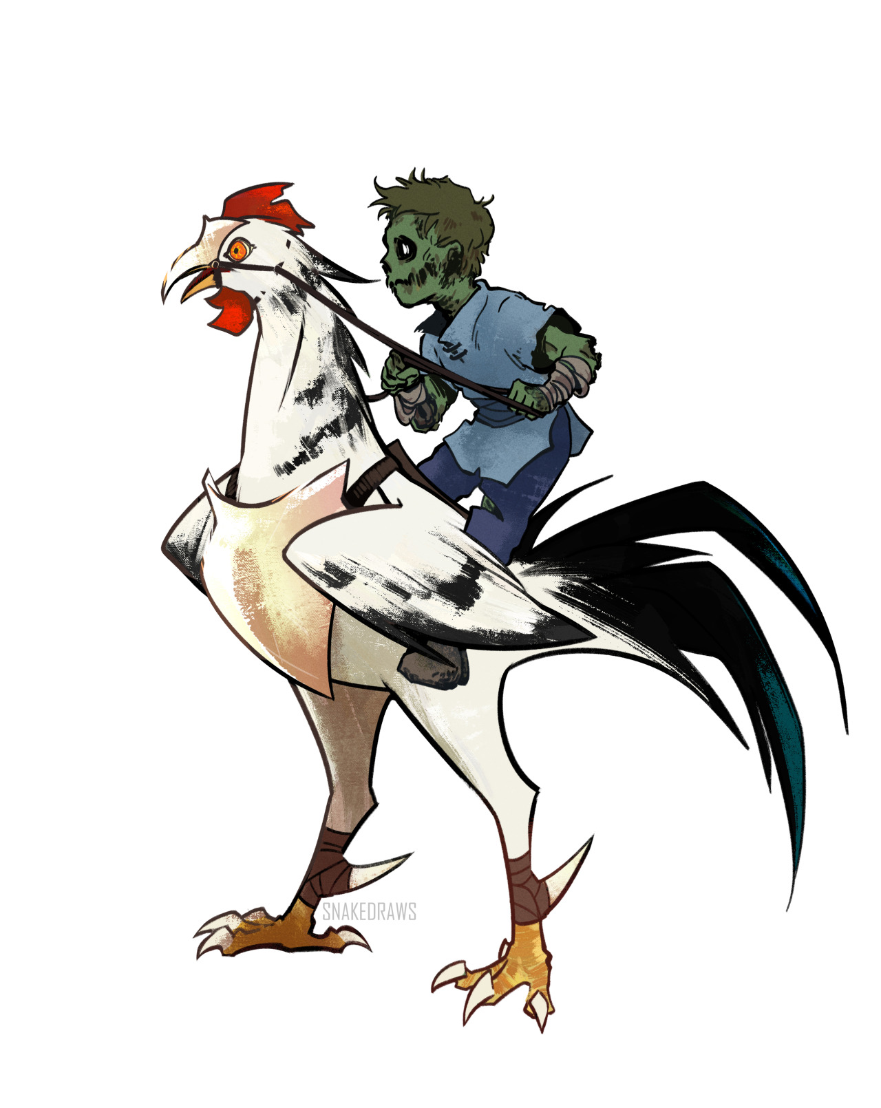 Plantilla de meme chicken jockey glow up
