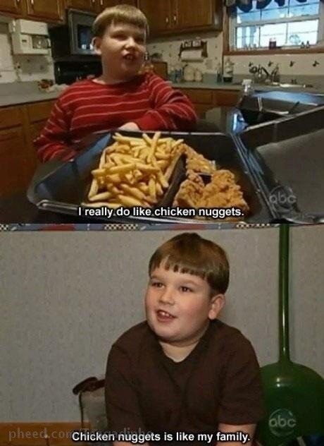 Template meme Chicken nuggets is like my family