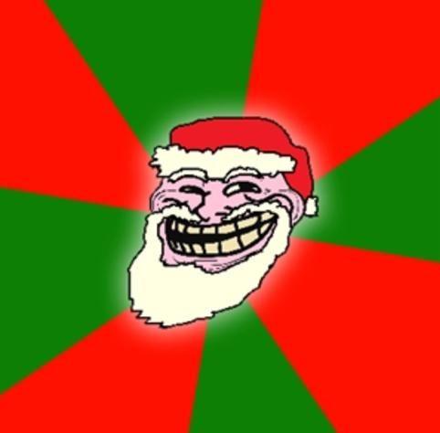 Plantilla de meme christmas santa claus troll face