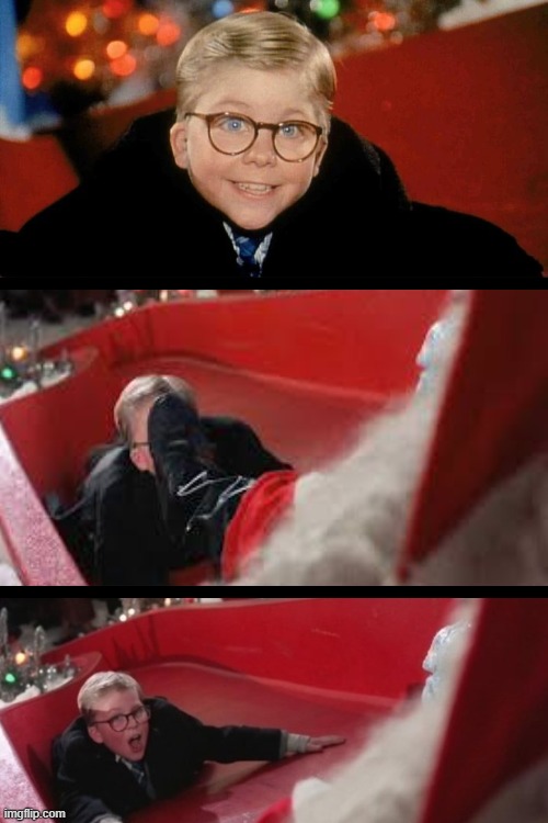 Template meme Christmas Story Ralphie Santa Rejection Meme Template