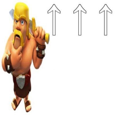 Plantilla de meme Clash of Clans Barbarian Pointing at the user above