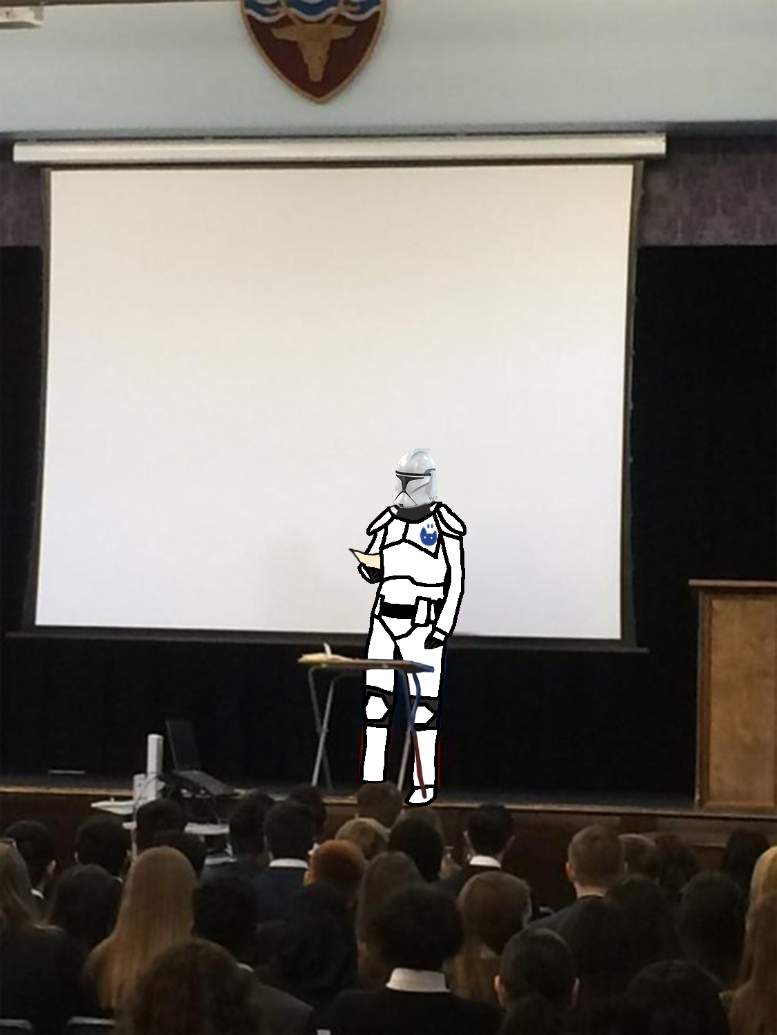 Plantilla de meme Clone trooper gives speech