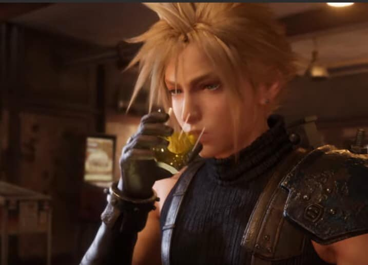 Plantilla de meme Cloud Strife drinking