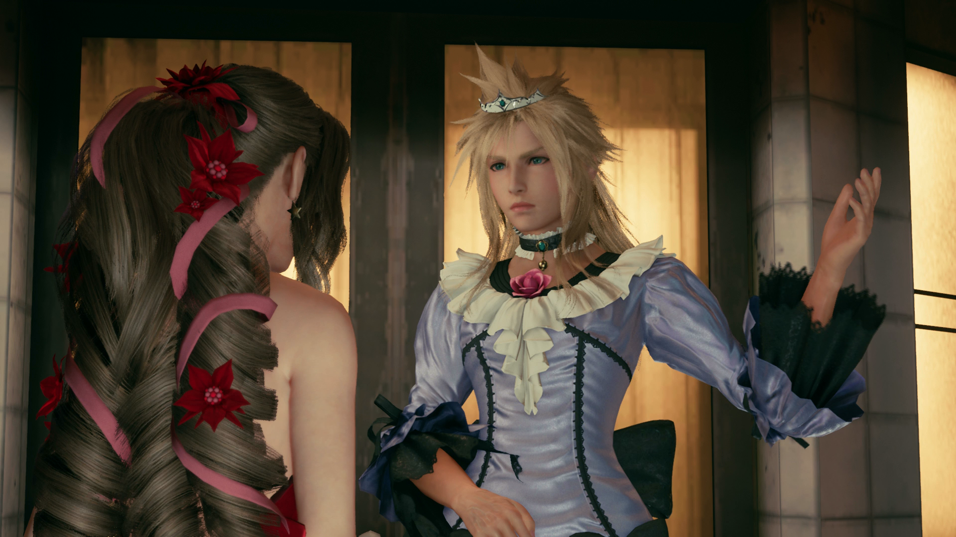 Plantilla de meme Cloud Strife in a dress
