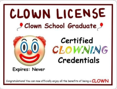 Plantilla de meme Clown license