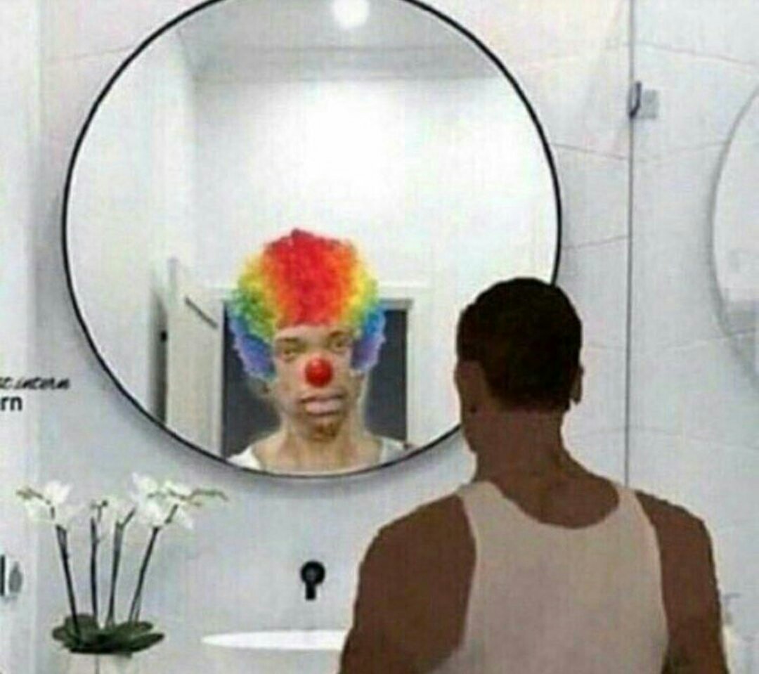 Template meme Clown meme mirror cj