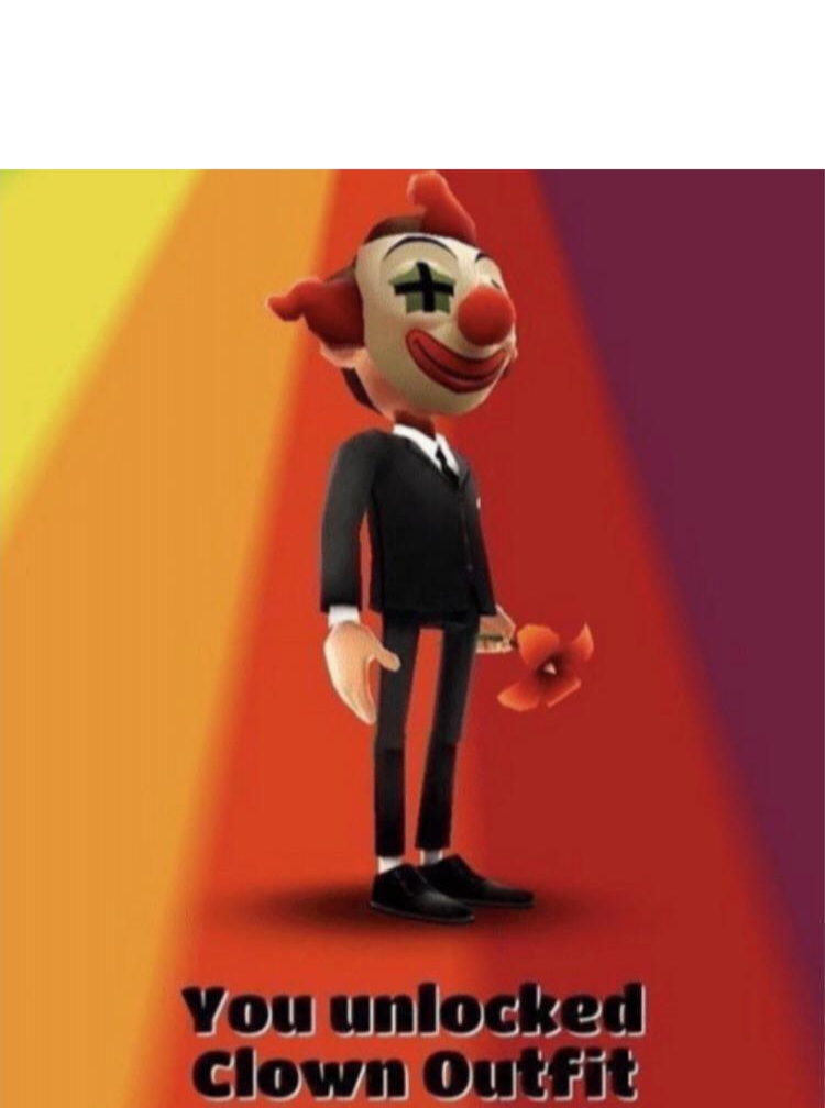 Plantilla de meme Clown outfit
