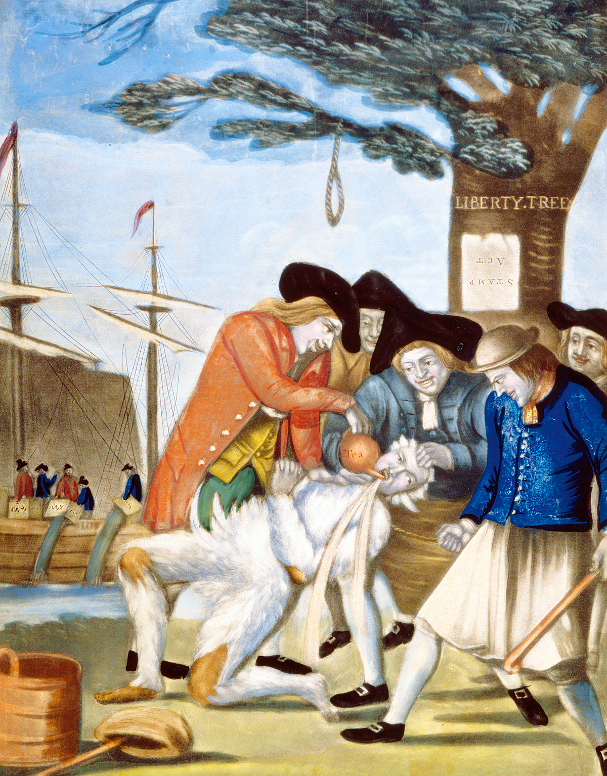 Plantilla de meme Colonists tar & feather tax collector