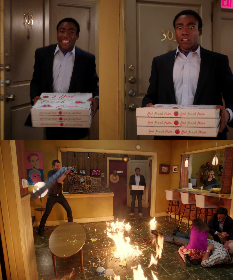 Plantilla de meme Coming back with pizza
