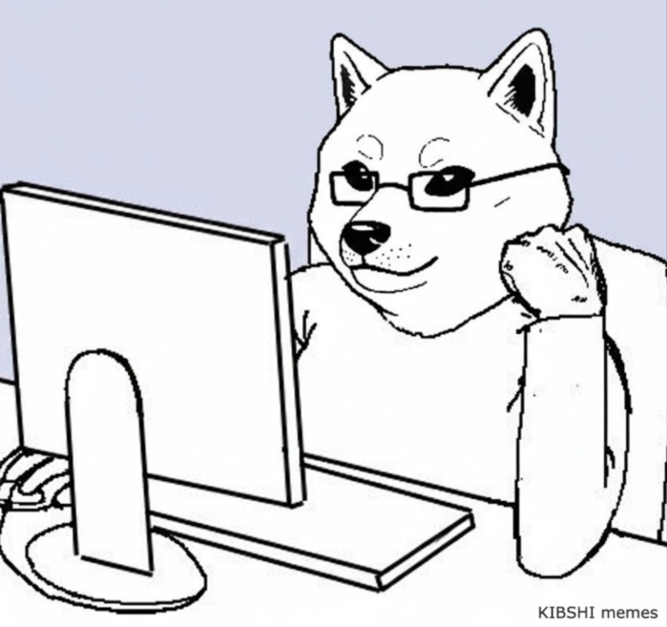 Plantilla de meme Computer Dog Meme KIBSHI