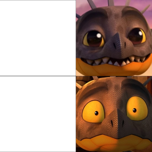 Plantilla de meme Confident Vs Scared Cutter