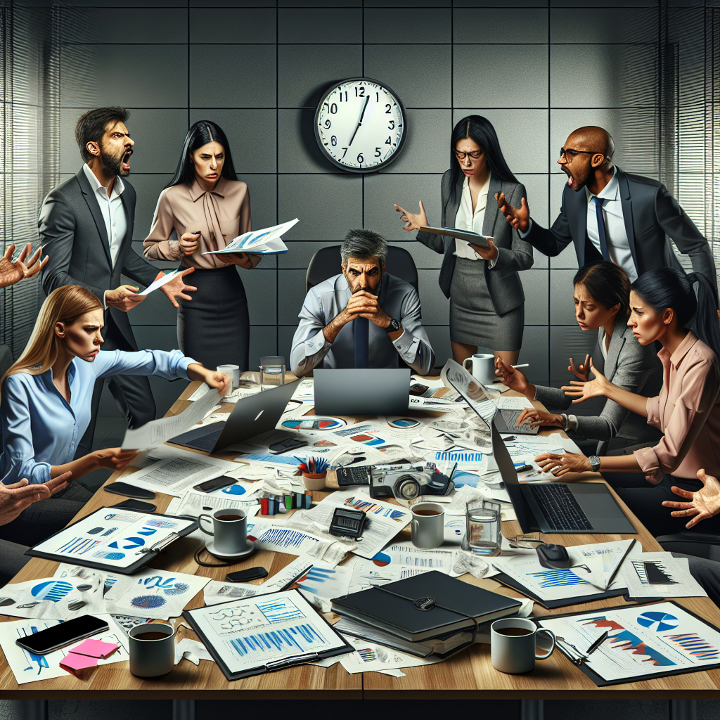 Template meme corporate team panicking to meet deadline