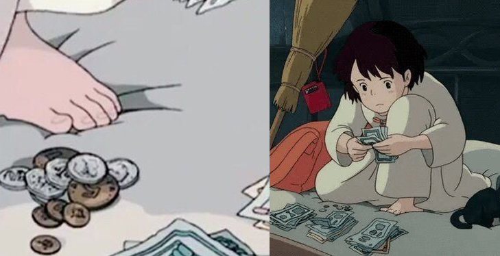 Counting money meme template