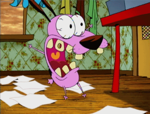 Template meme Courage the Cowardly Dog Screaming