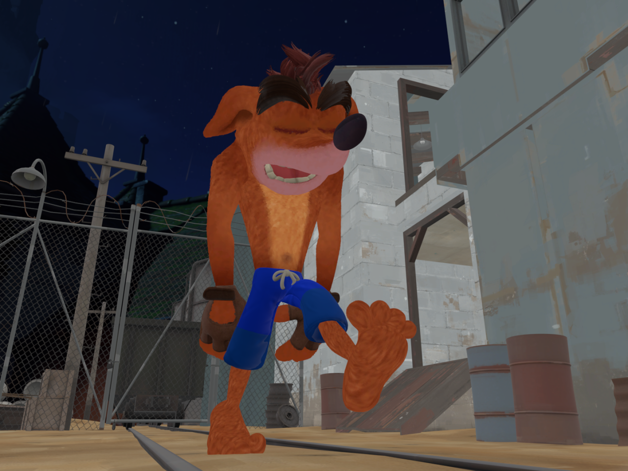 Template meme Crash Bandicoot Sleepwalking