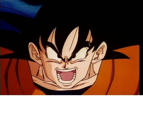 Template meme Crosseyed Goku