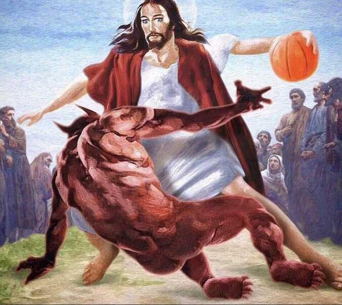 Template meme crossover basketball jesus