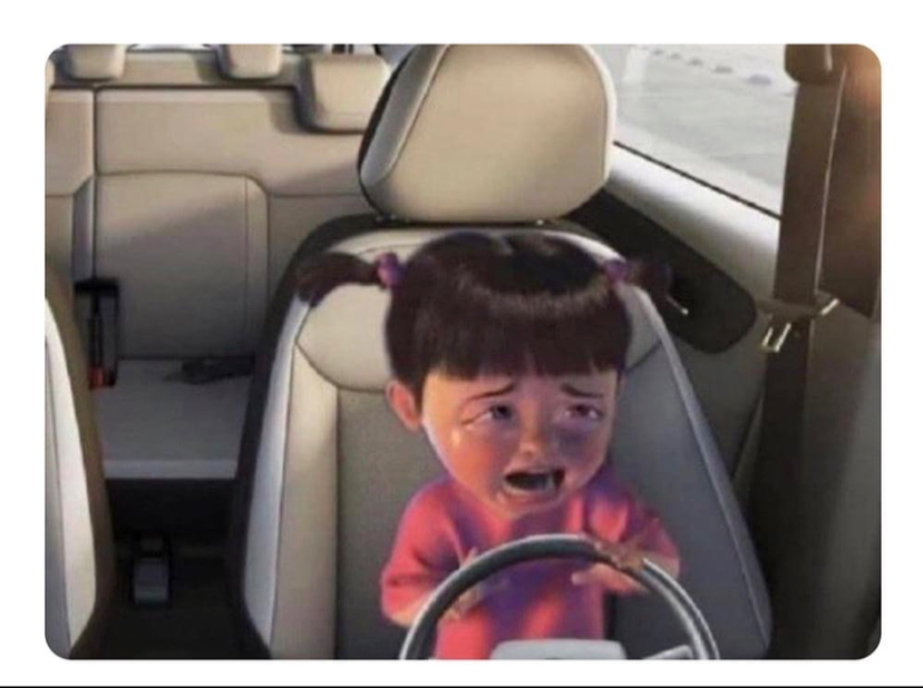 Plantilla de meme Crying Boo Driving