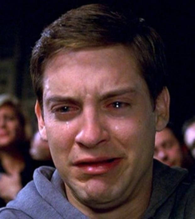 Plantilla de meme crying peter parker