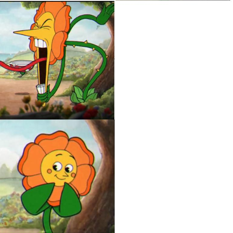 Plantilla de meme Cuphead Flower