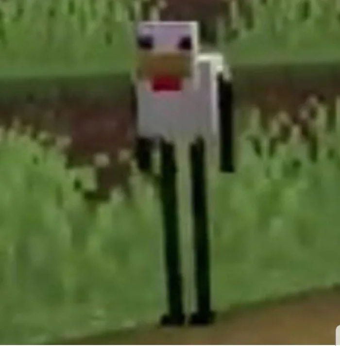 Plantilla de meme Cursed Minecraft chicken
