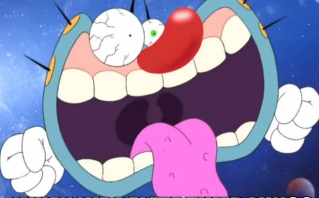 Template meme Cursed oggy