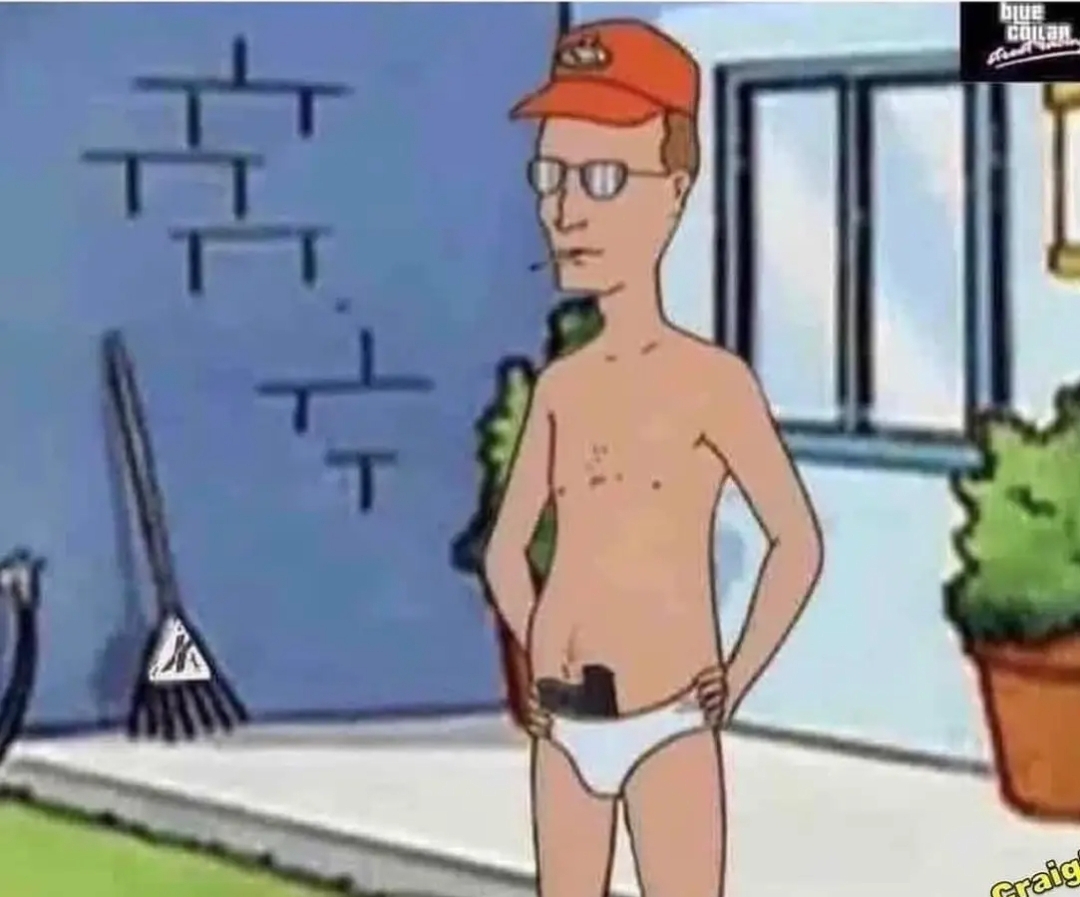 Plantilla de meme Dale Gribble underwear gun
