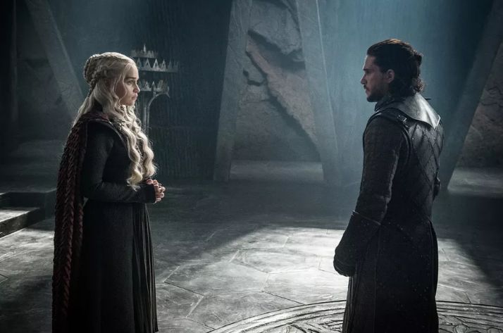 Plantilla de meme dani and jon snow GOT