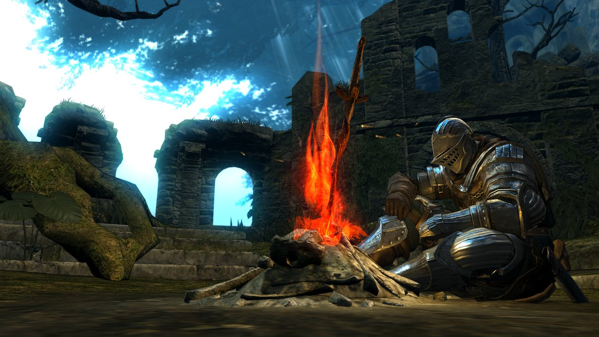 Plantilla de meme Dark Souls Bonfire Rest