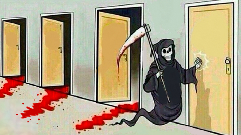 Template meme death knocking at the door