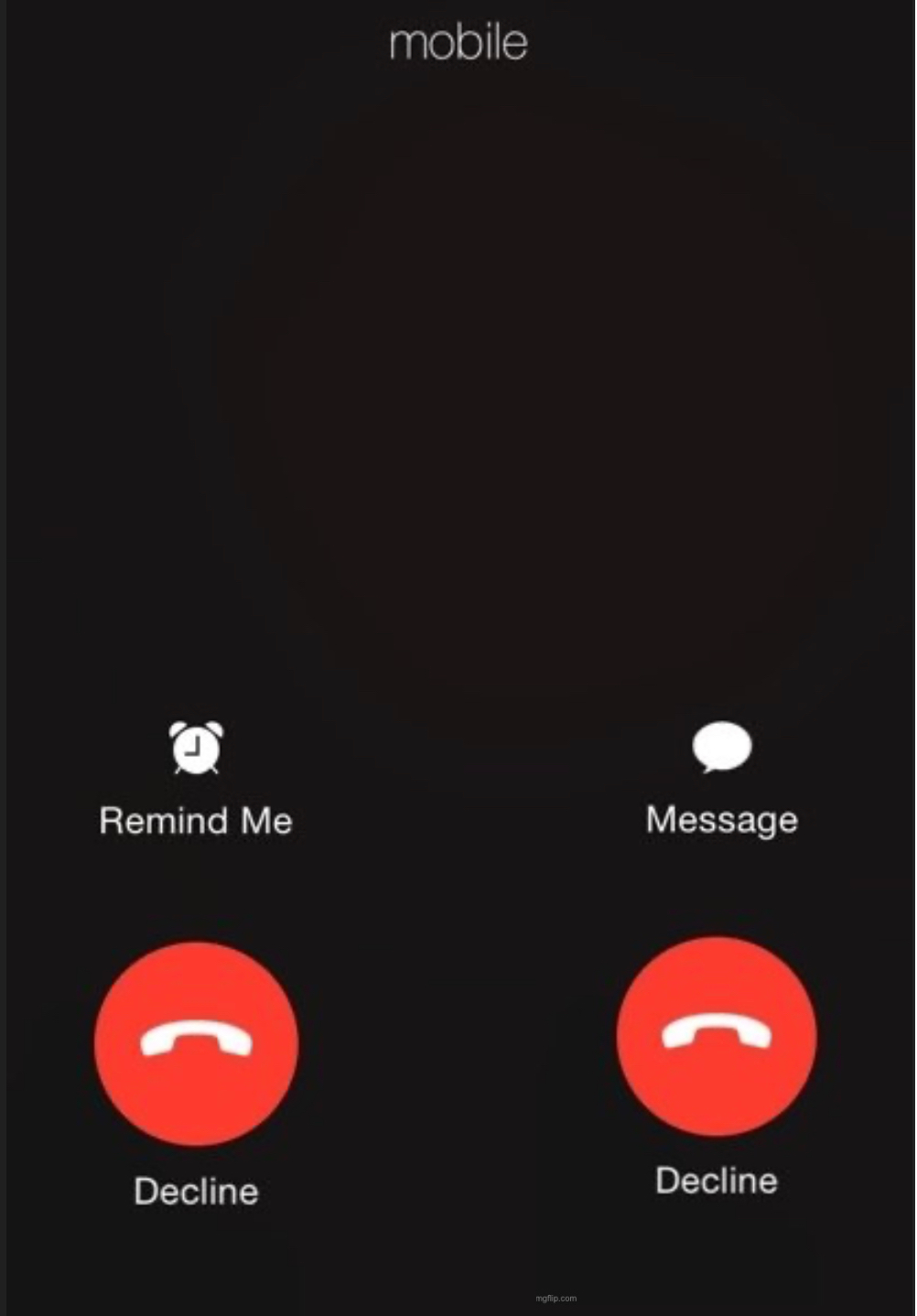 Decline call meme template