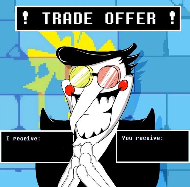 Plantilla de meme Deltarune Spamton Trade Offer