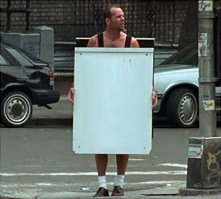 Template meme Die Hard 3 Blank Sign