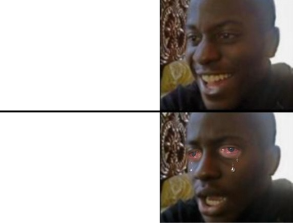 Plantilla de meme Disappointed crying black guy