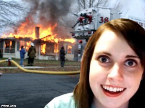 Plantilla de meme Disaster Overly Attached Girlfriend