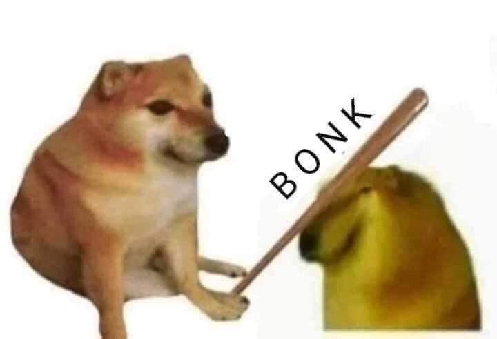 Plantilla de meme Doge bonk