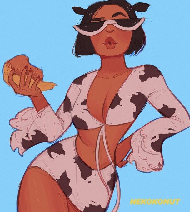 Template meme Doja cat bitch I’m a cow cartoon