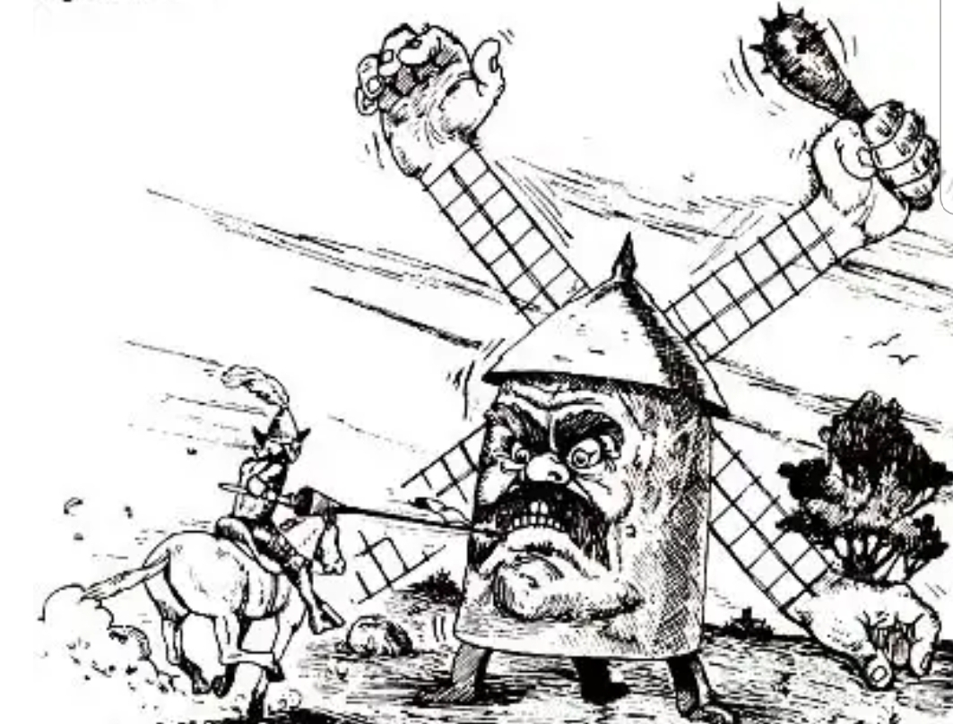 Don Quichote Windmill meme template