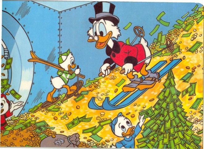 Template meme donald duck money skiing