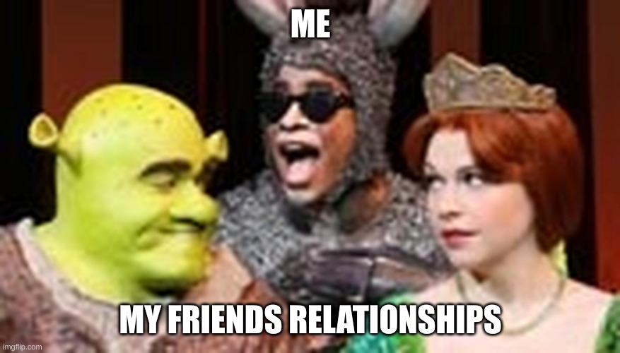 Plantilla de meme donkey behind fiona & shrek