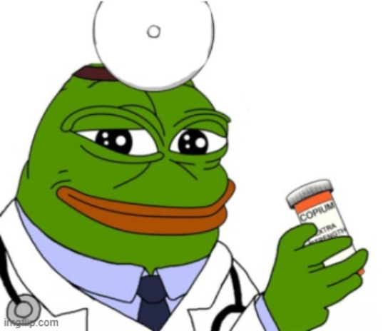 Template meme Dr. Pepe prescribing Copium
