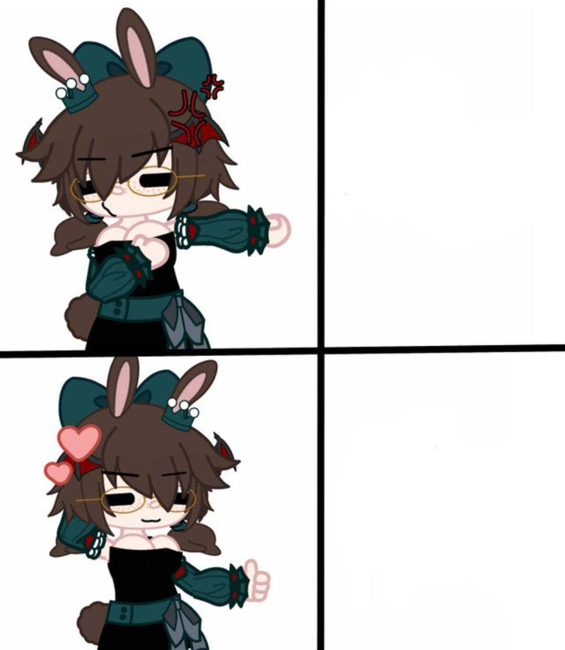 Template meme Drake Hotline Meme Gacha version 3.0