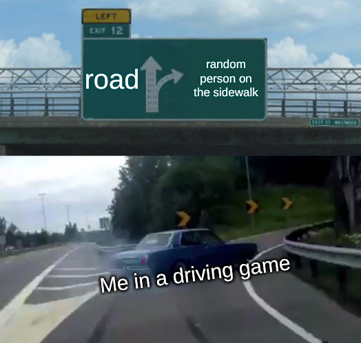 Plantilla de meme driving game memes