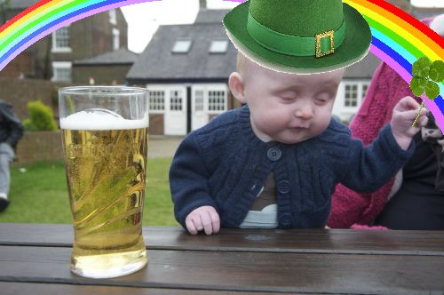 Template meme Drunk Baby St. Patrick's Day