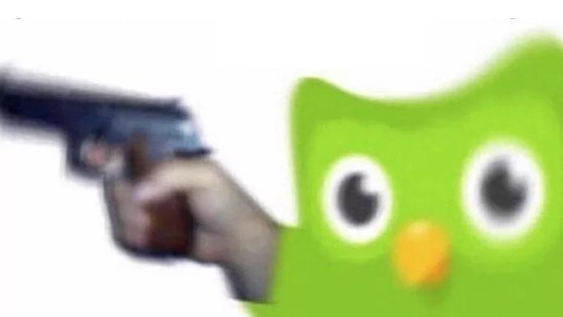 Plantilla de meme duolingo gun