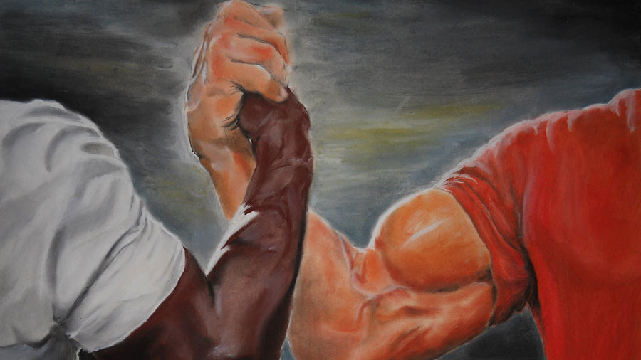 Plantilla de meme epic hand shake