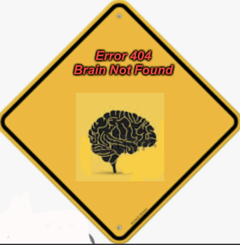 Plantilla de meme Error 404 Brain Not Found