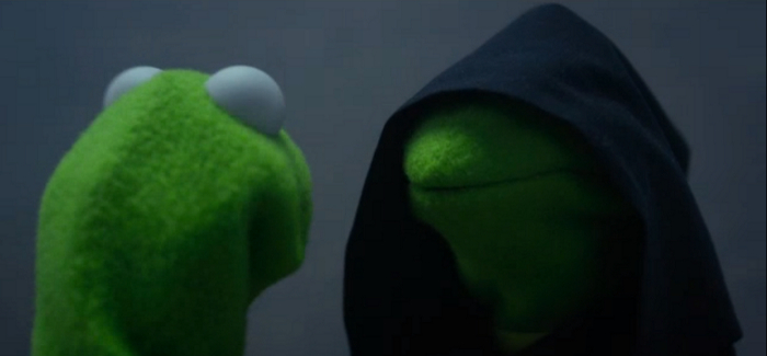 Plantilla de meme Evil Kermit