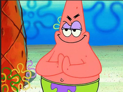Plantilla de meme evil patrick